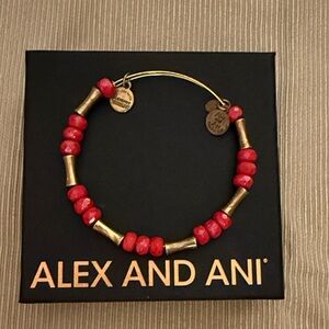 ⭐️ Alex and Ani:  Vibrant Red and Gold Bracelet